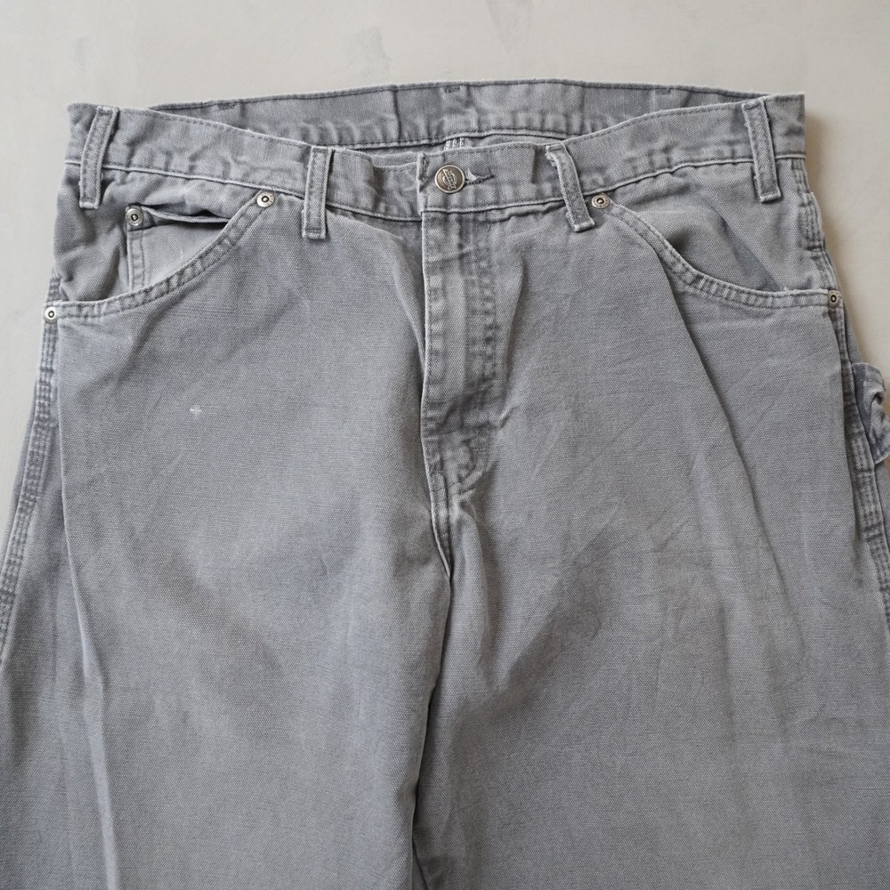 Dickies Carpenter Pants 34x34 Mens Grey Duck Canvas Utility Workwear Relaxed Fit - Picture 4 of 7